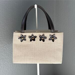 Kate Spade Vintage Phoebe Manhattan Top Handle Bag with Leather Appliques | EUC